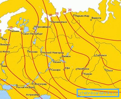 1221 Dubina zamrzavanja tla u različitim regionima
