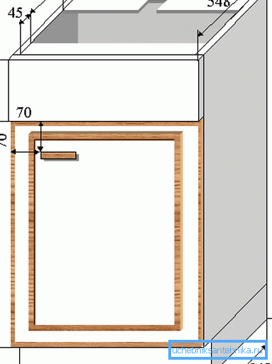 Grafički crtež najjednostavnijeg modela koji prikazuje sve dimenzije i dimenzije sedišta za određenu vrstu pranja
