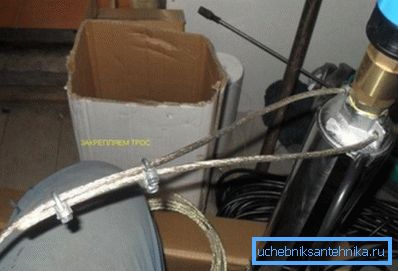 Pričvršćivanje kabla na kućište pumpe za bušenje. Pričvršćivanje kabla na kućište pumpe za bušenje.