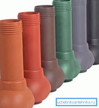 Na slici - plastični elementi krovne ventilacije.