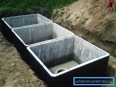 Trostrani betonski septička jama